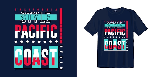 California, pacific coast graphic tee shirt apparel for print