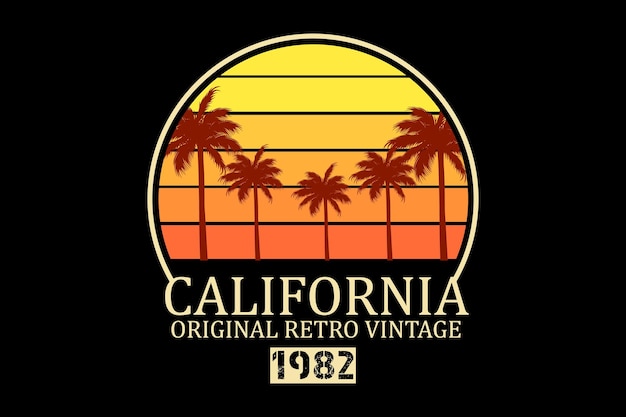 Vettore design del paesaggio vintage retrò della california