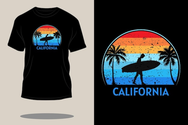 カリフォルニアのレトロなヴィンテージtシャツのデザイン