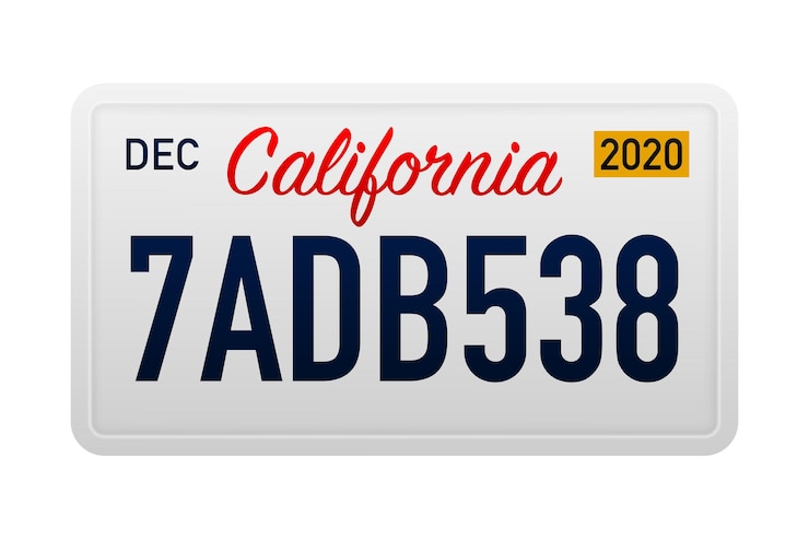 Vector california s car number in the united states of america marking of car license plates car plate