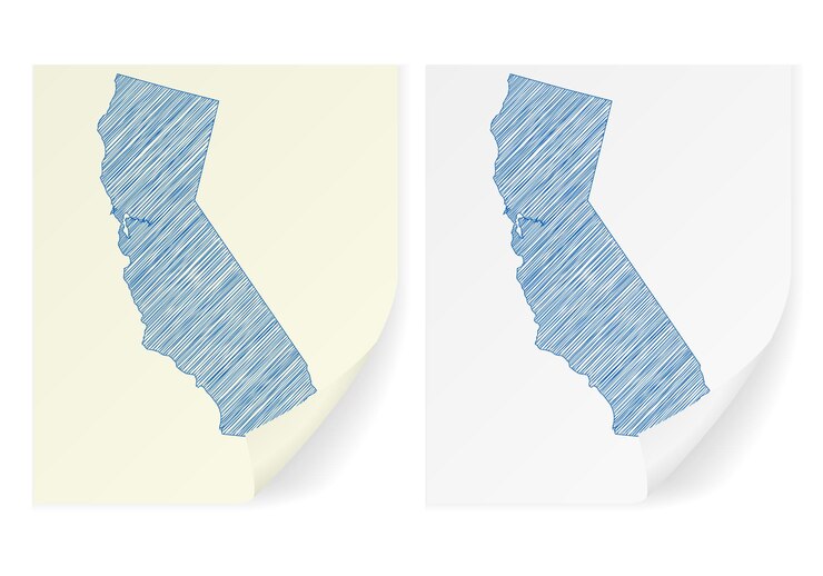 Vector california scribble map