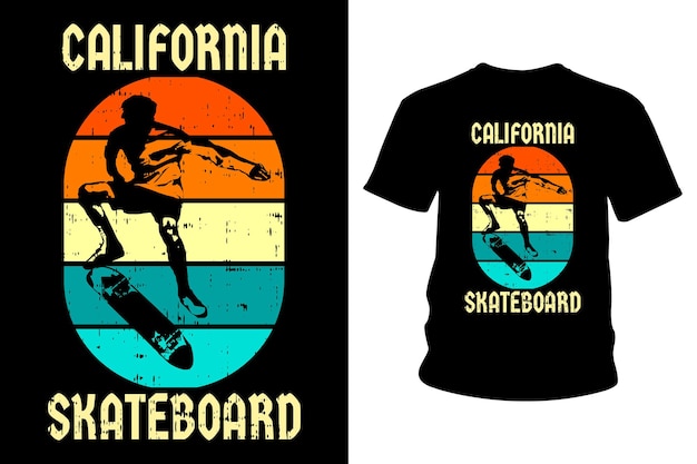 California skateboard text t shirt design