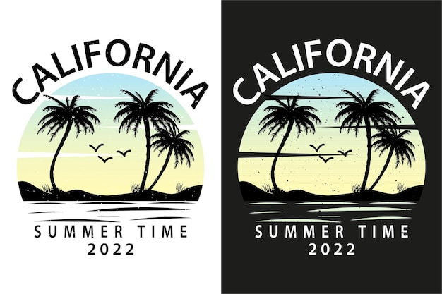 Vector california summer time 2022 tshirt design