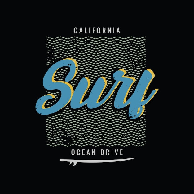 California surf illustration typography perfect for t shirt design