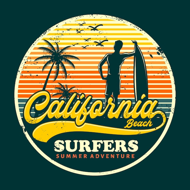 California Surfer voor grafische print