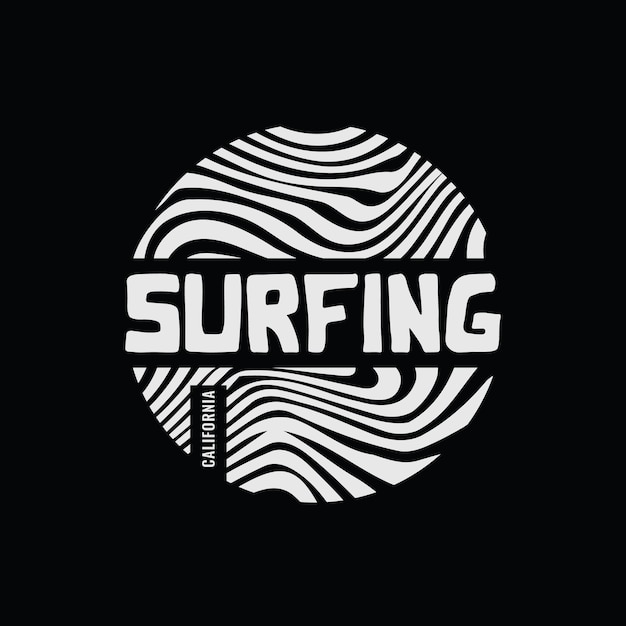 Калифорнийская типография для серфинга. идеально подходит для дизайна футболок, толстовок, плакатов, принтов