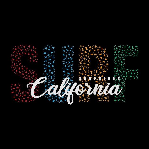 California surfing illustration typography perfect for t shirt design