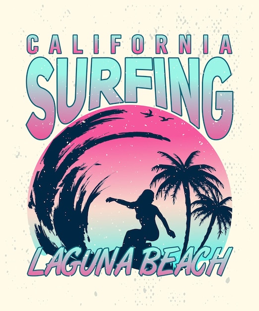 California Surfing Laguna Beach T-shirtontwerp