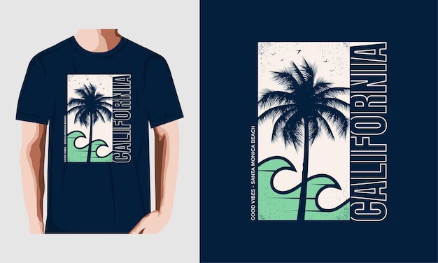 california typography for t shirt design Premium Vector