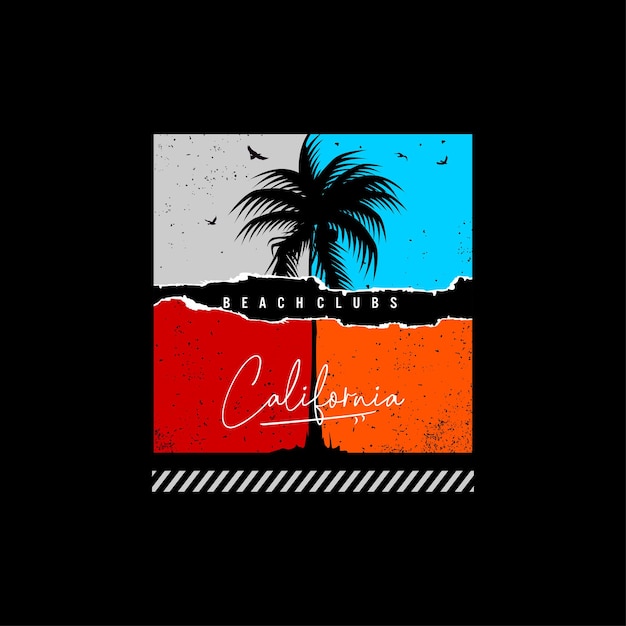 California typography, tee shirt graphics, vectors, surfing paradise,