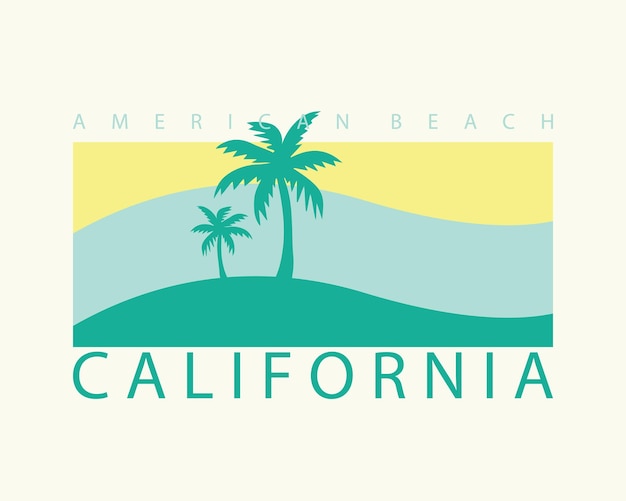 California typography vector illustration t shirt design