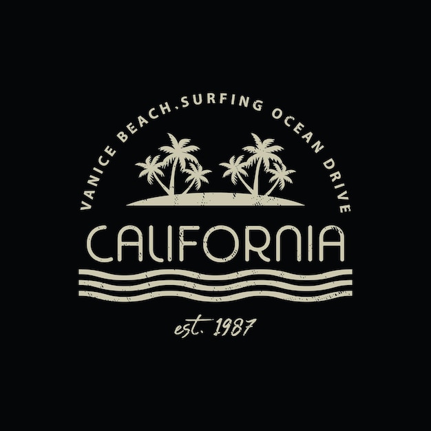 Premium Vector | California typography vector t shirt design