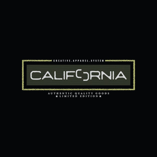 California typography vector t shirt design