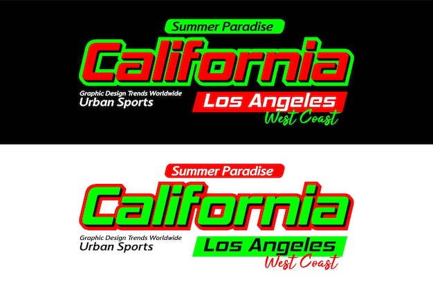 California urban sport slogan style design