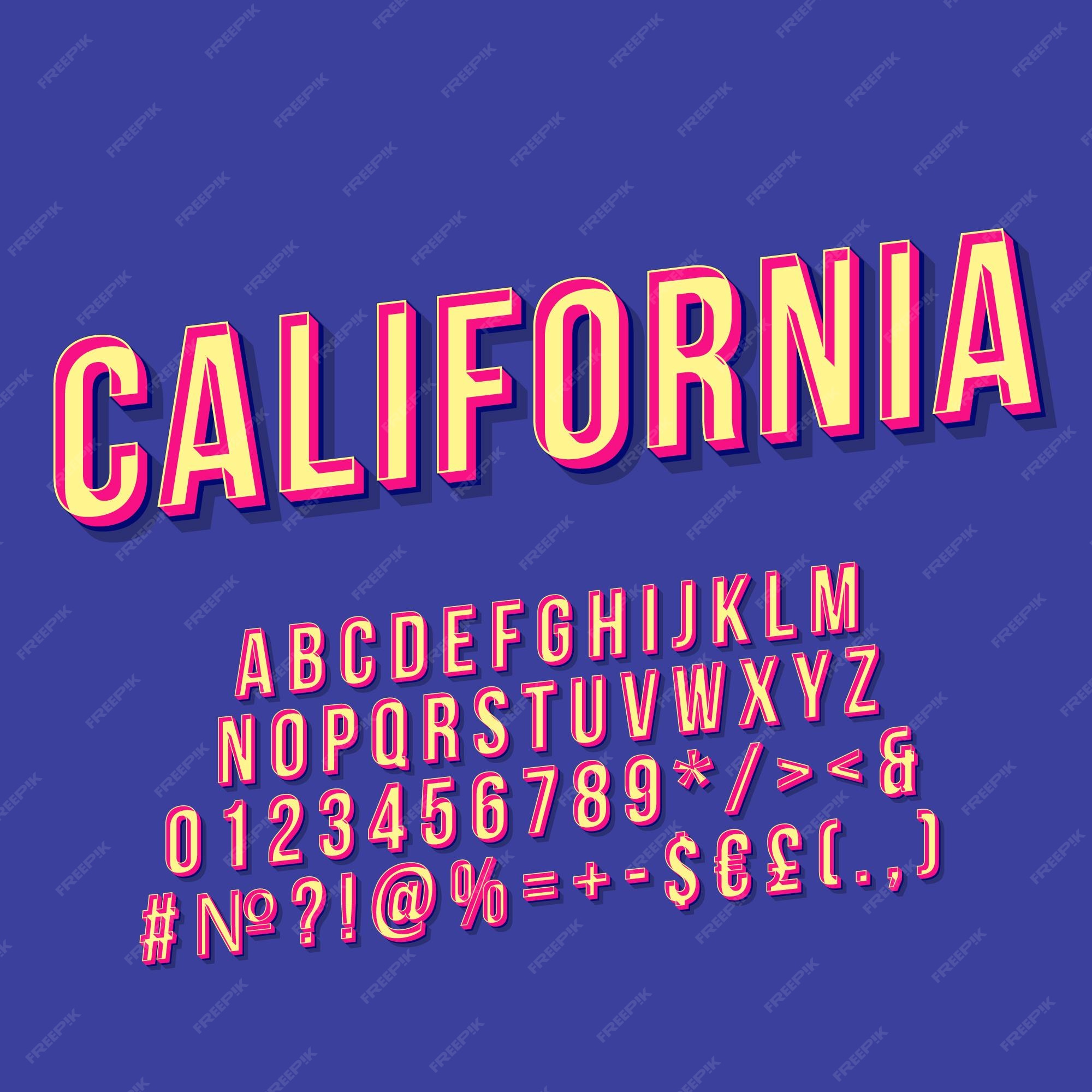 Phông chữ đậm retro kiểu California thập niên 3D - Font thập niên 90 là một lựa chọn không thể bỏ qua cho những ai muốn tạo ra một sản phẩm đầy màu sắc và đột phá. Các kiểu chữ phong cách California đã từng thống trị thế giới thị giác ở những năm 90 đã được tái sinh dưới dạng font chi tiết 3D.