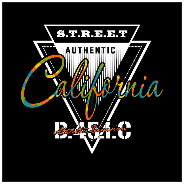 California Vintage typography design in vector illustration tshirt clothing and other uses