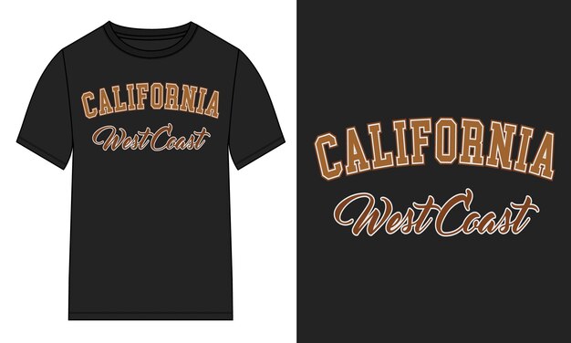 ベクトル カリフォルニア西海岸タイポグラフィtシャツ胸のプリントベクトルイラストデザインを印刷する準備ができました