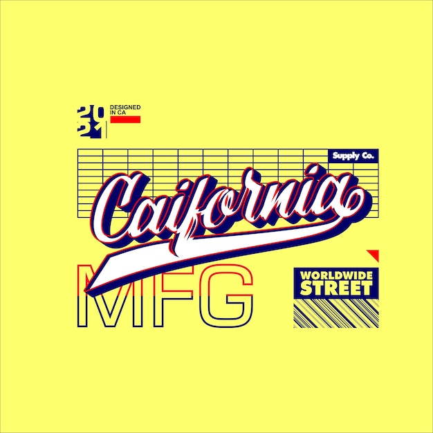 Vector california worldwide street vintage fashion