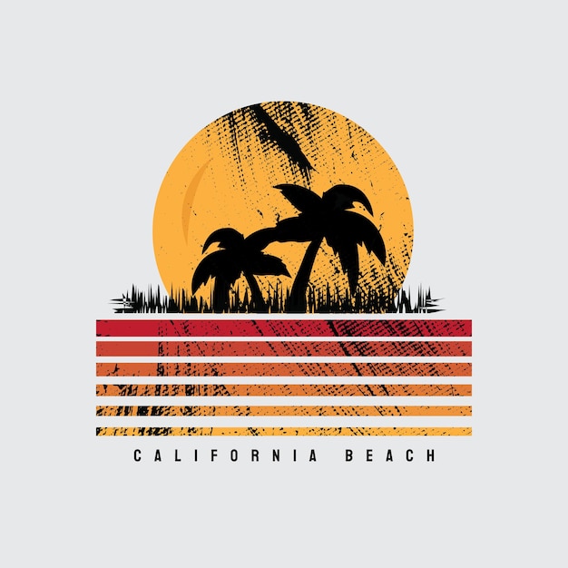 Californië illustratie t-shirt en kledingontwerp