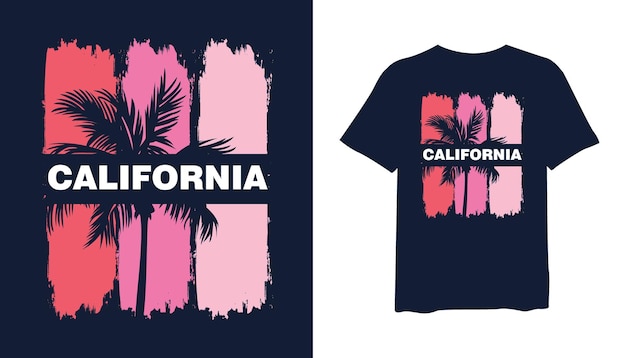 Californië met palm silhouet vector illustratie t-shirt mockup ontwerp
