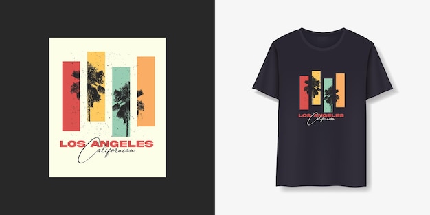 Vector californië new york city modieus t-shirt en kleding abstract ontwerp met palmboom