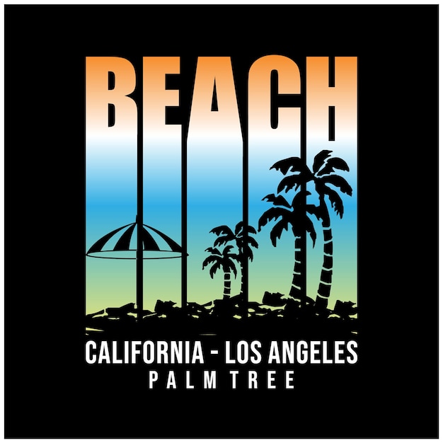 Californië strand grafisch tshirt ontwerp vector