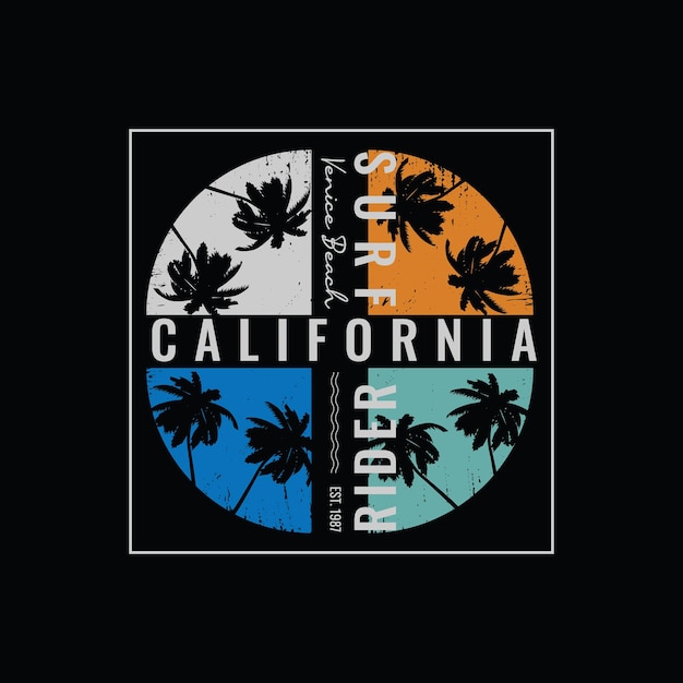 Californië surf rider illustratie typografie. perfect voor het ontwerpen van t-shirts