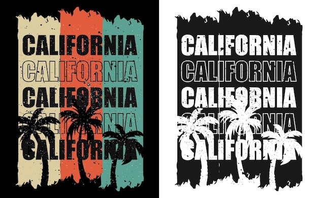 Vector californië vintage t-shirtontwerp
