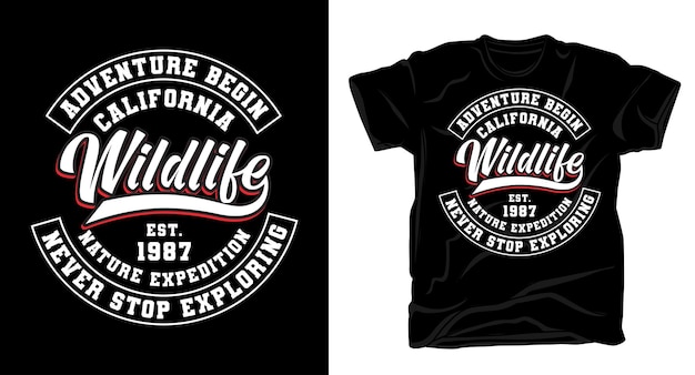 Californië wildlife natuur expeditie varsity typografie t-shirt ontwerp