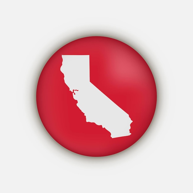 Californische staatscirkelkaart met schaduw