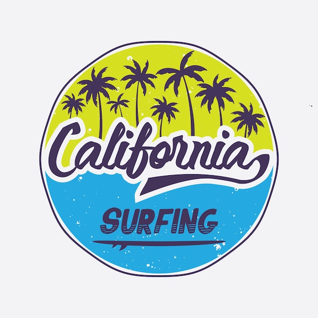 Californische surfillustratie typografie voor t-shirt poster logo sticker of kleding merchandise