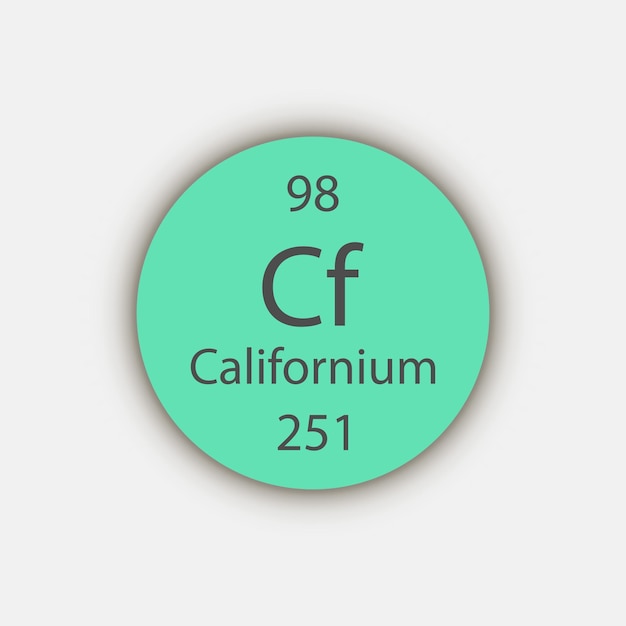 Калифорнийский символ химический элемент периодической таблицы векторная иллюстрация