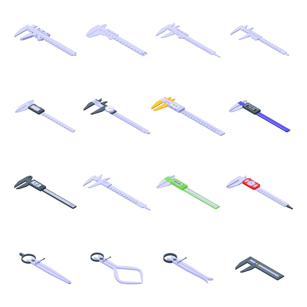 Calipers icons set