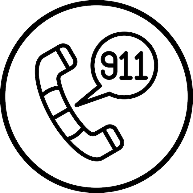 Vector call 911 icon style