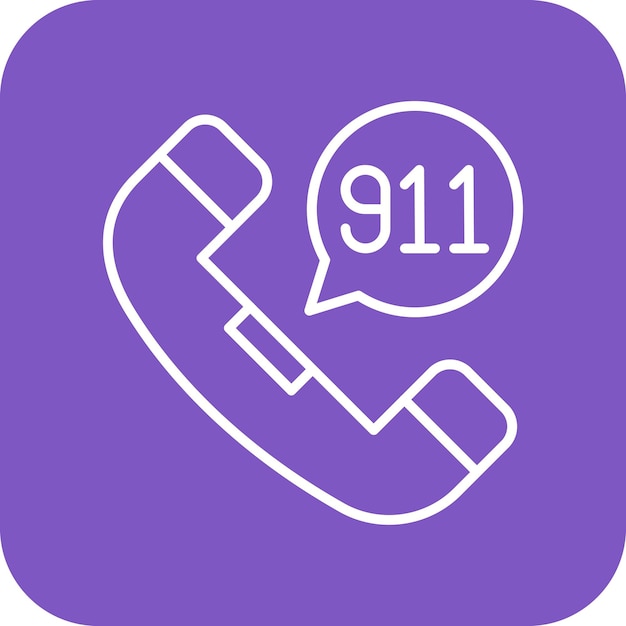 Call 911 vector icon Can be used for Firefighter iconset