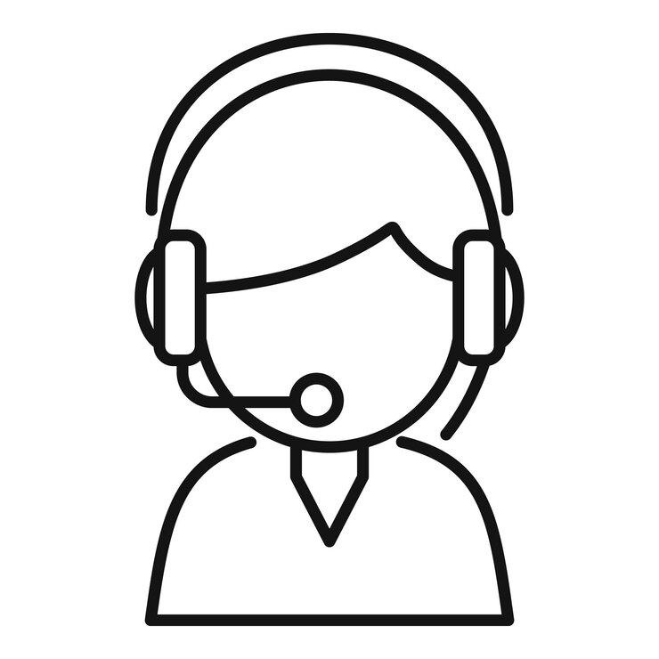 Vector call center agent icon outline vector service support customer phone