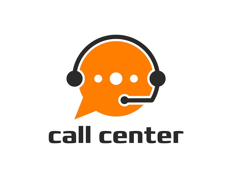 Vector call center icon for customer support service