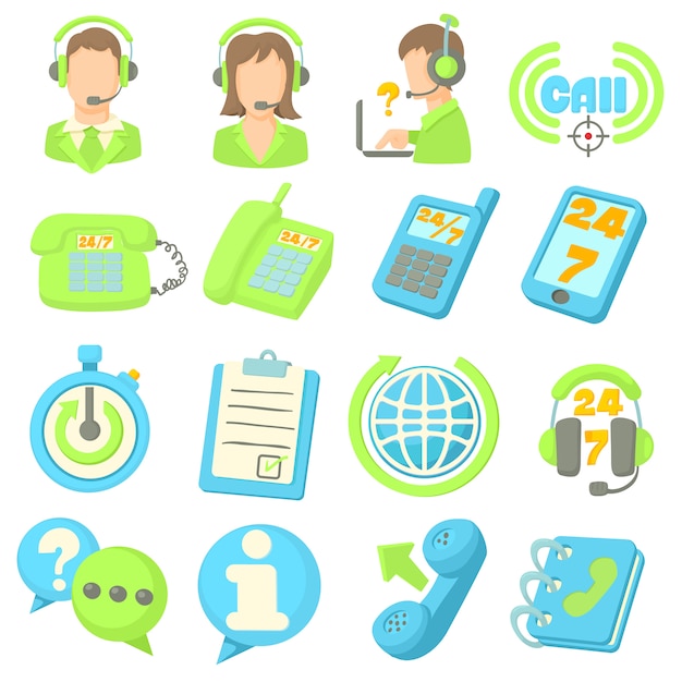 Call center items pictogrammen instellen