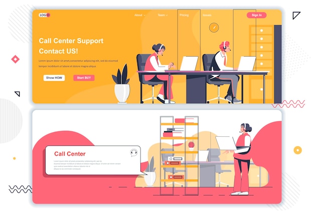 Call center landing pages 