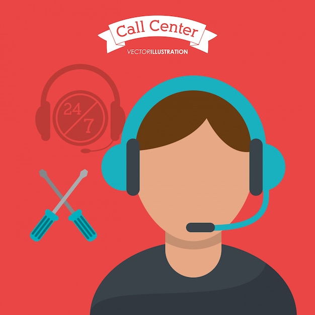 Call center man operator technische hulp