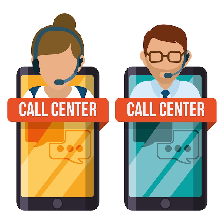 Vector call center service icons