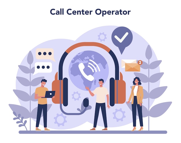 Call center o concetto di supporto tecnico idea del servizio clienti