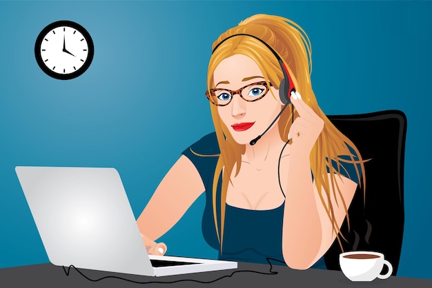 Call center Women Vector