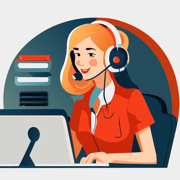 call centre vector illustration