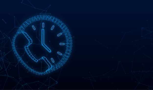 呼叫持續時間 plexus icon 呼叫等待時間 矢量股票插圖