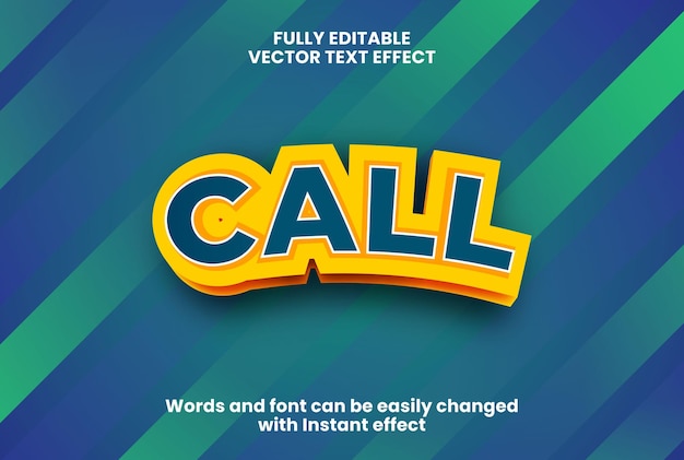 Call editable text effect style