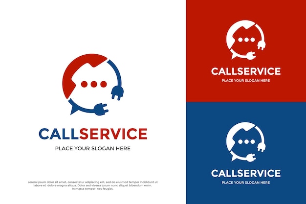 Vector call electric service vector logo template this design use chat symbol suitable for communication