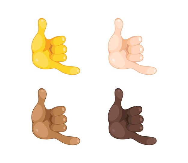 Vector call me hand emoji gesture vector isolated icon illustration. call me hand gesture icon