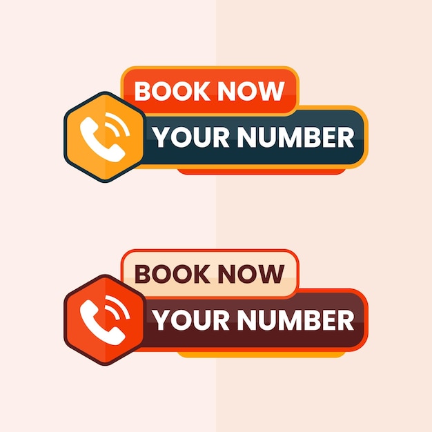 call now and book now button call sign with your number