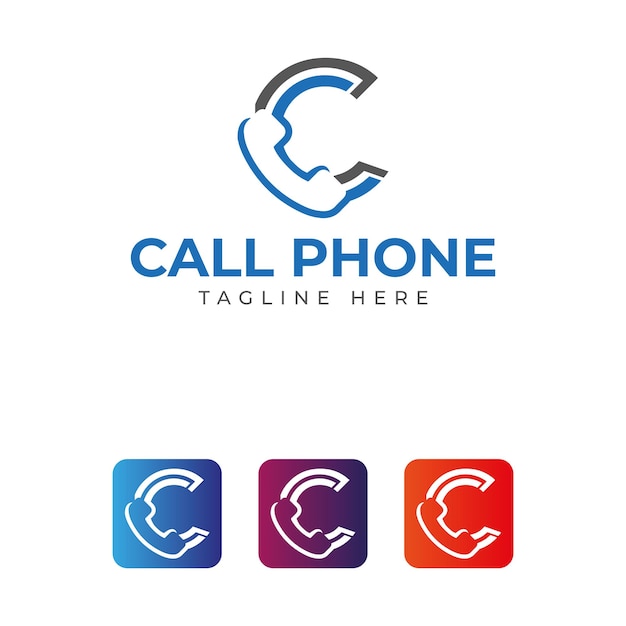 ベクトル 電話のロゴのデザインのベクトルテンプレートを呼び出す